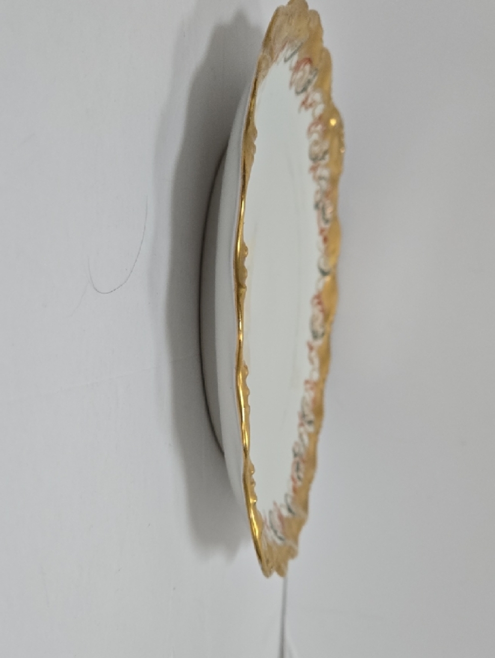 Limoges Gold-Trim Porcelain Decorative Dinner Plate 7 Pointed Star Stamp France - Picture 5 of 10
